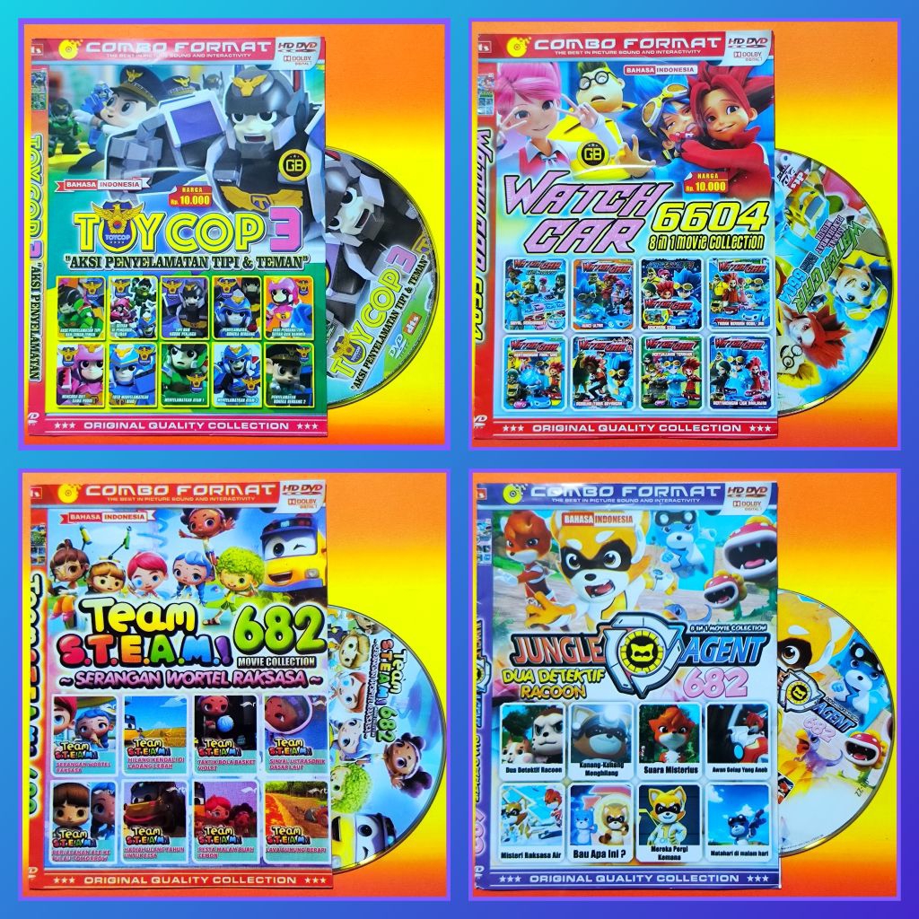 Kaset Film Kartun Anak Koleksi Toy Cop - Watchcar - Team Ste am - Jungle Agent Pilihan Terlaris Baha