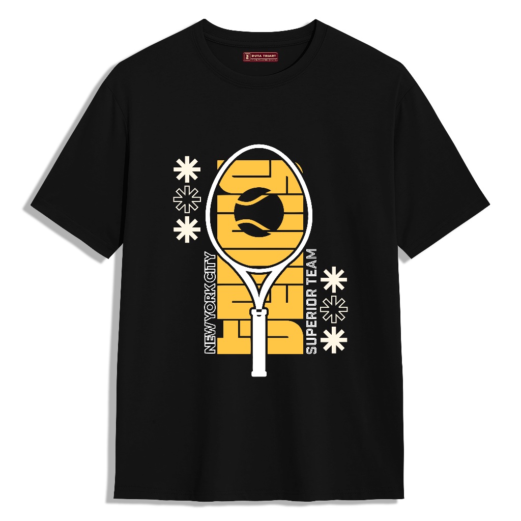 TRIART Kaos Olahraga TENIS - Kaos Pria Kain Katun Premium Cotton Combed 24s