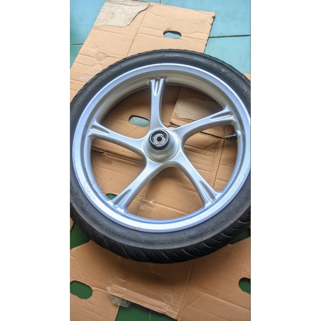 VELG DEPAN TAPAK LEBAR + BAN TUBELESS MOTOR YAMAHA MIO M3/MIO Z /SOUL GT 125 /FINO 125 ORIGINAL COPO
