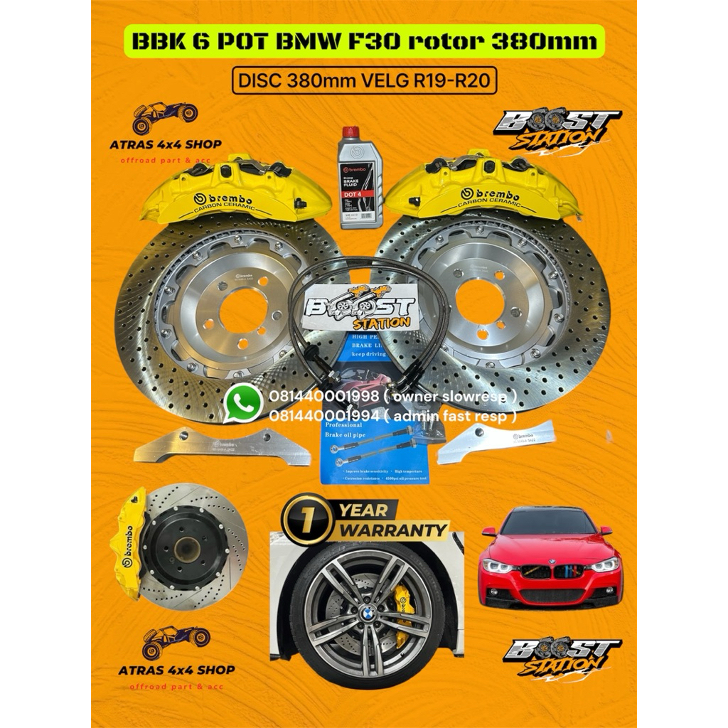bbk brembo BMW F30 6 pot ctsv rotor disc 380mm 385mm R19-R20-R21