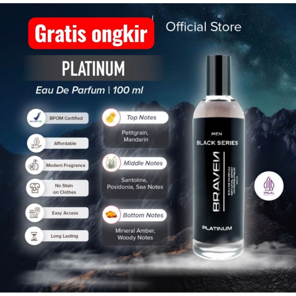 Parfum Terlaris Braven Black Men Parfum Mewah Hadiah Pria