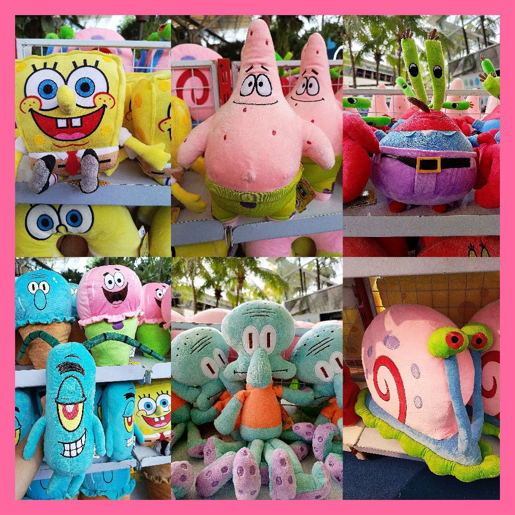 ASLI ORI boneka spongebob Patrick Squidward mr crab jumbo kecil