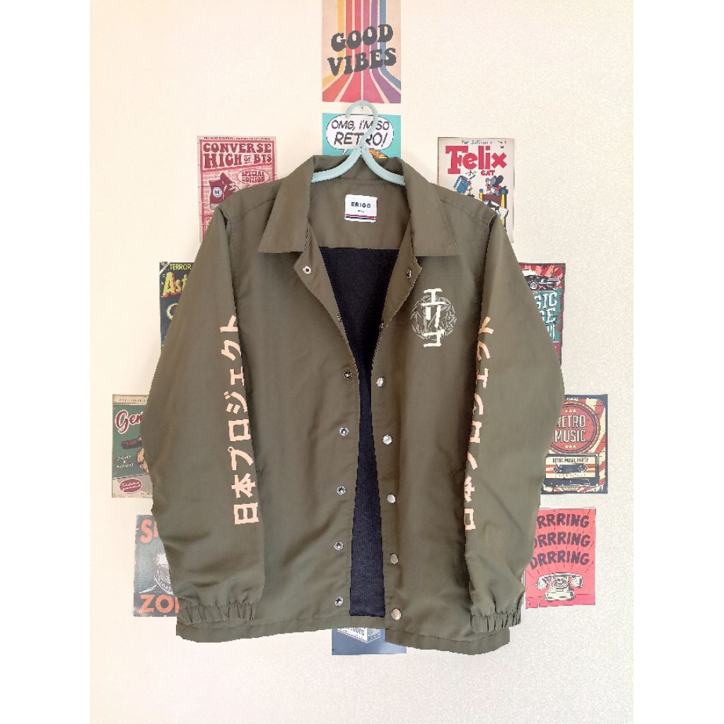 Jaket Erigo Unisex warna hijau olive army