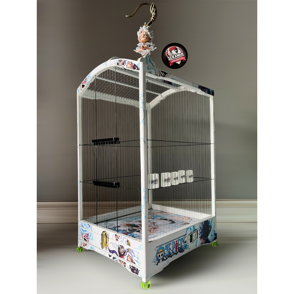 BRO SANGKAR KARAKTER  ONEPIECE DECAL RUJI SENAR UKURAN 38 x 43 CM ORIGINAL SANGKAR KENARI PREMIUM