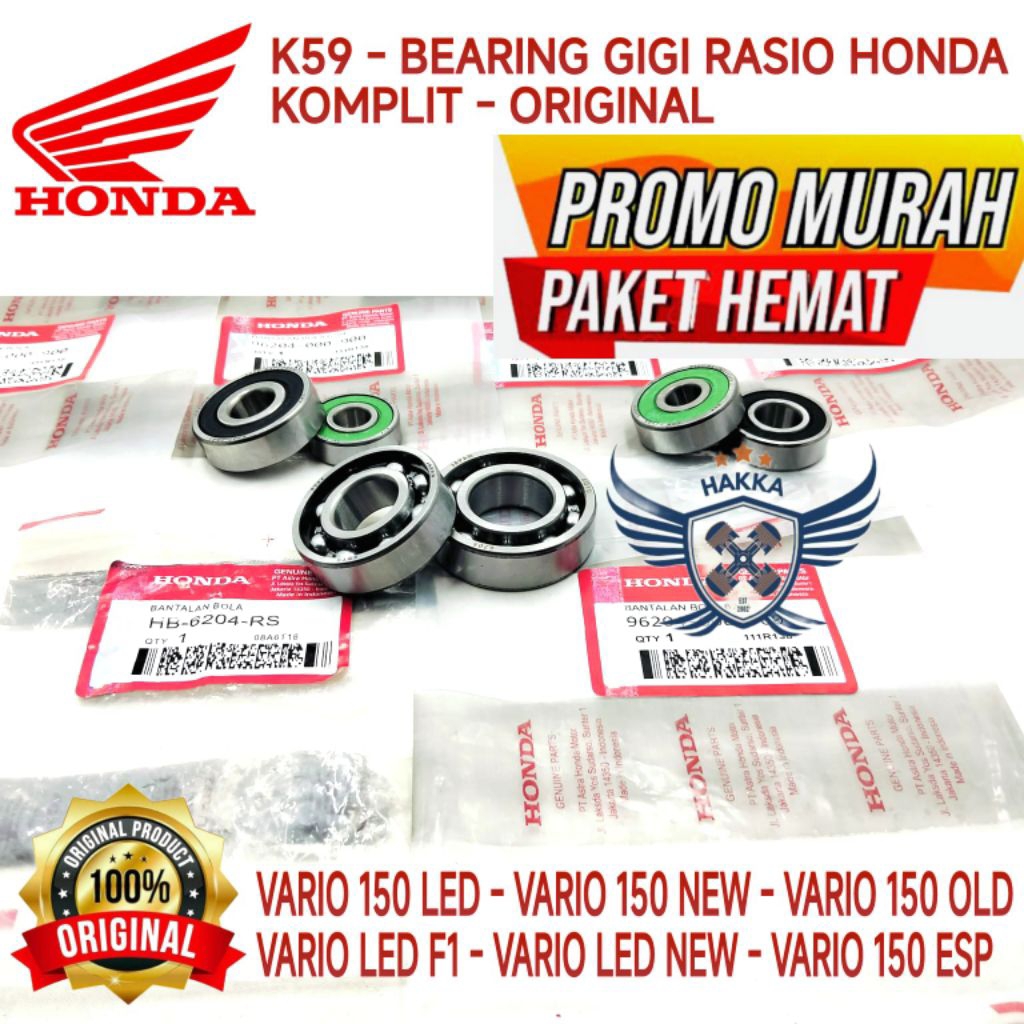 K59 BEARING RASIO ASLI HONDA VARIO 150 OLD, BEARING RASIO ASLI HONDA VARIO 150 LED, BEARING RASIO AS