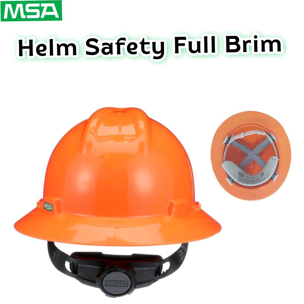 Helm Safety Full Brim Fastrack MSA / Helm Safety Proyek MSA Lokal - Orange