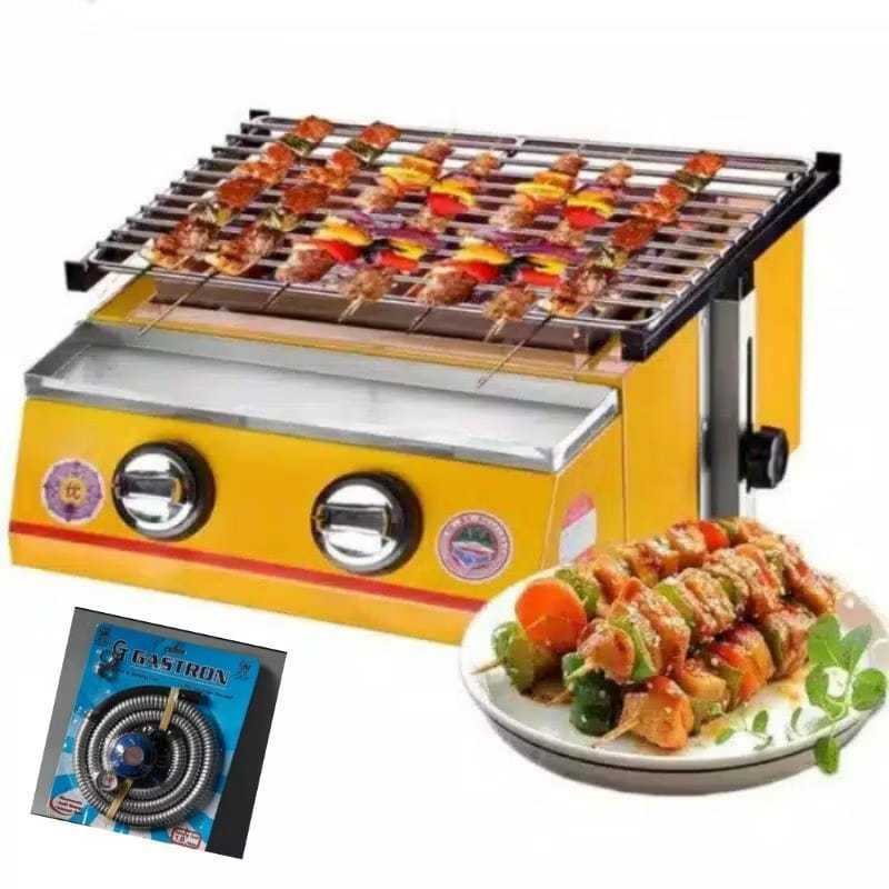 Kompor , 2 Tungku , Panggang , Panggangan Sosis , Ikan , Grill BBQ