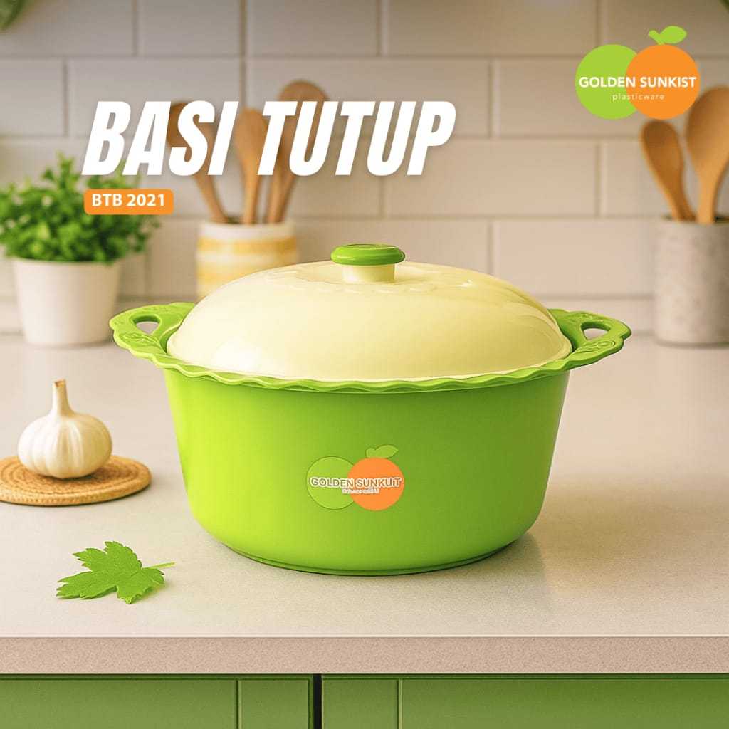 BTB 2021 Tempat Sayur Tutup Bulat Food Grade 21,5cm x 11cm