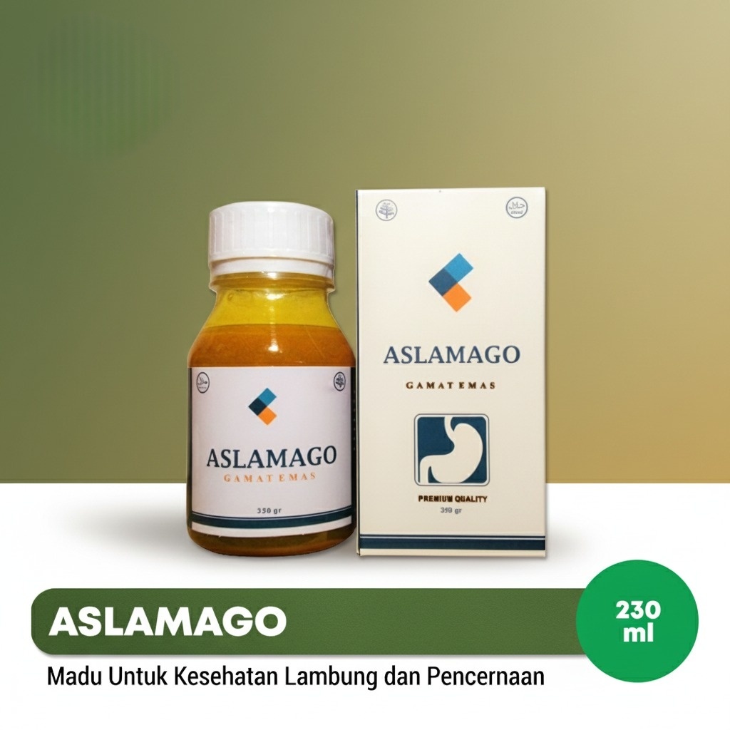 Madu Aslamago Original 230ml | Obat Asam Lambung, Maag Kronis, dan GERD Herbal BPOM