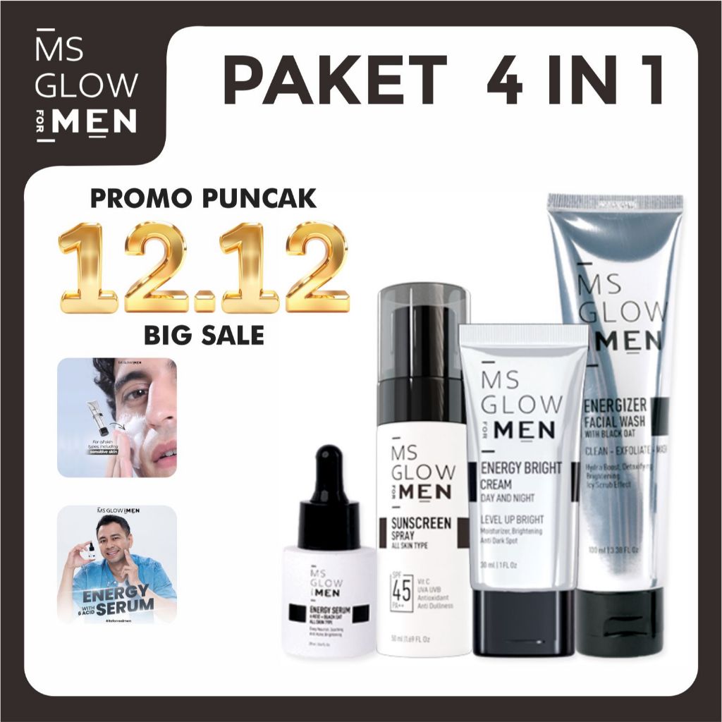 MS GLOW FOR MEN PAKET |  Paket Lengkap MS GLOW MEN isi 4 I MS GLOW MEN PAKET 1 set