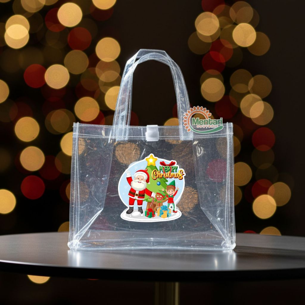 READY STOCK Tas Parcel Natal Goodiebag Hari Raya tas Mika Tebal Bingkisan Christmas