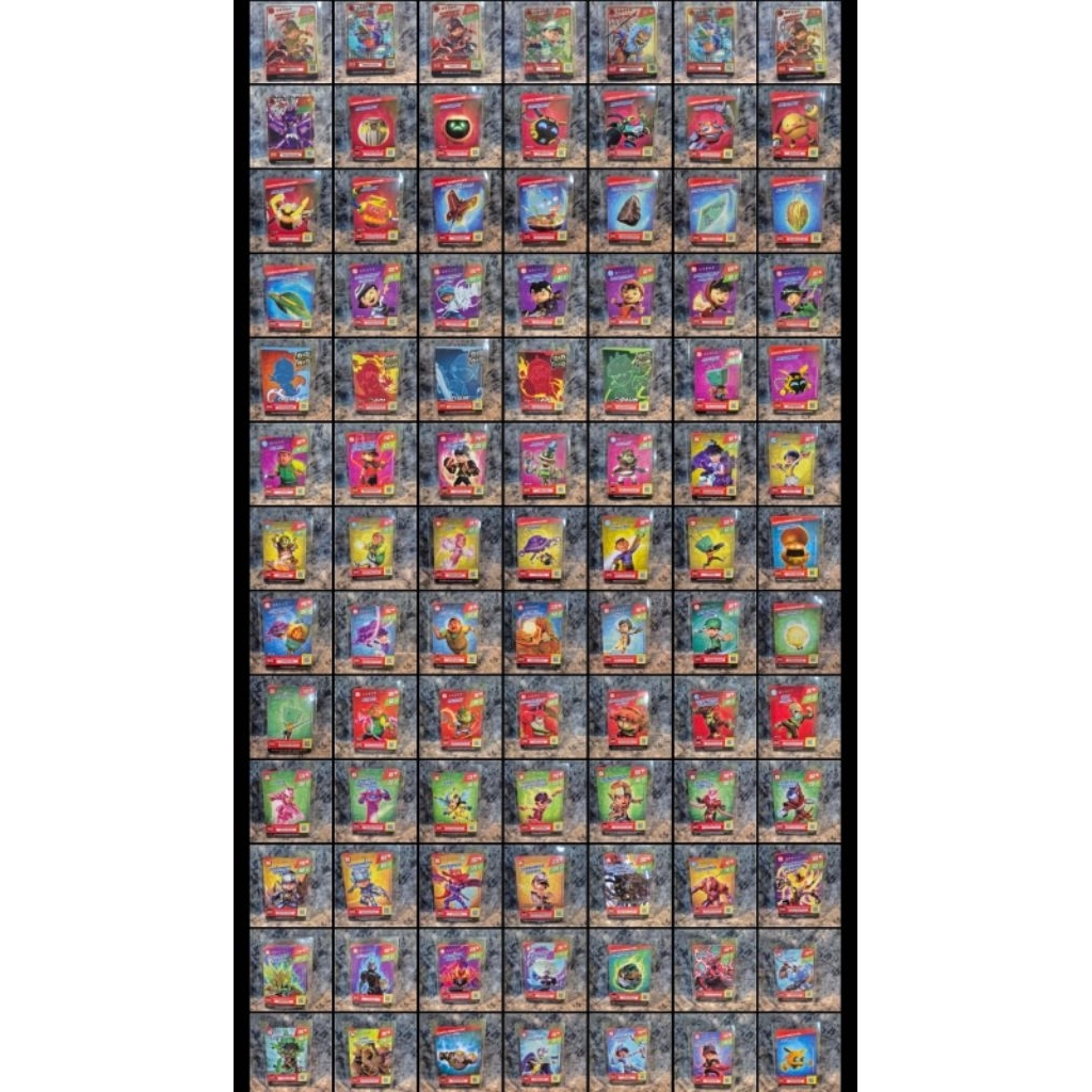 Kartu boboiboy beliung mega gentar halilintar sopan sorry kartu pendukung AR SR galaxy card foil hol