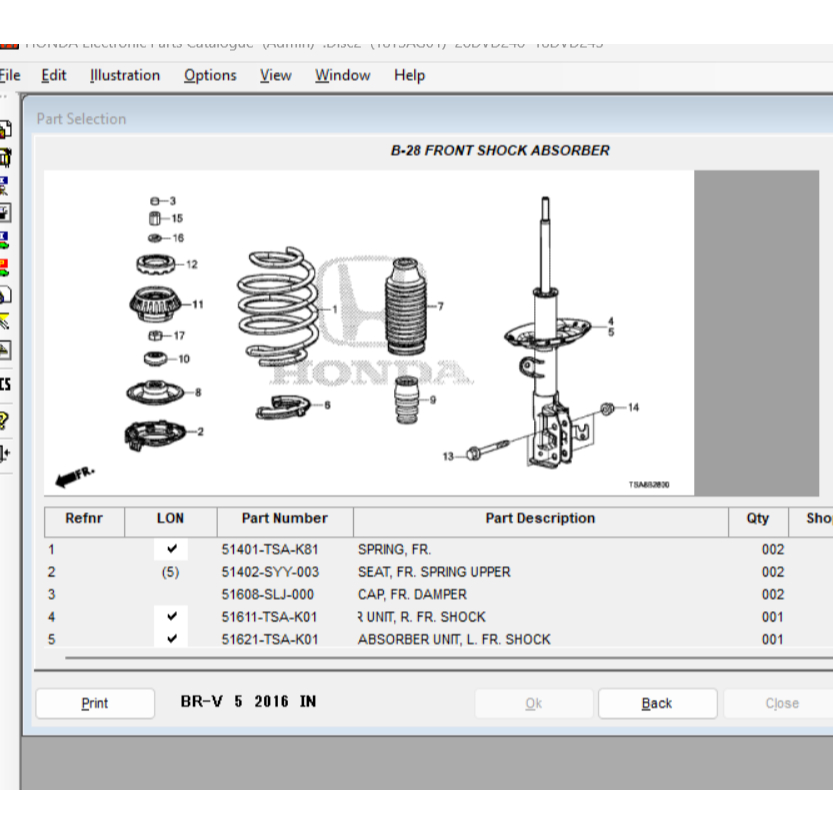 Shockbreaker Shockbreaker Depan Kanan Kiri Honda BRV Tahun 2016 2017 2018 2019 2020 2021