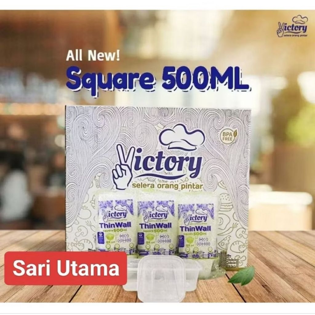 Thinwall Food Container 500 ml Square Kotak / Cup Puding / Cup Salad / Dessert Box / Plastik Selai