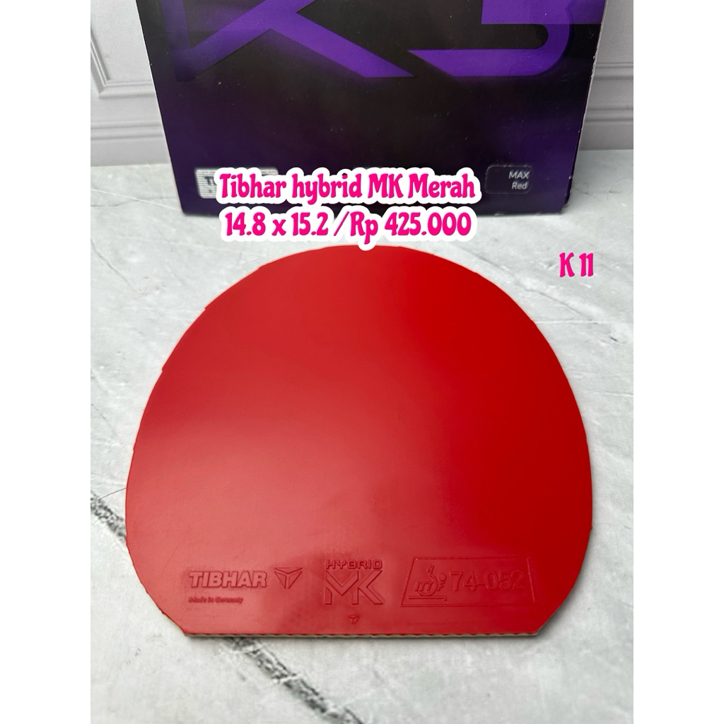 SECOND BET BAT BAD KARET PINGPONG TENIS MEJA TIBHAR HYBRID MK WARNA MERAH