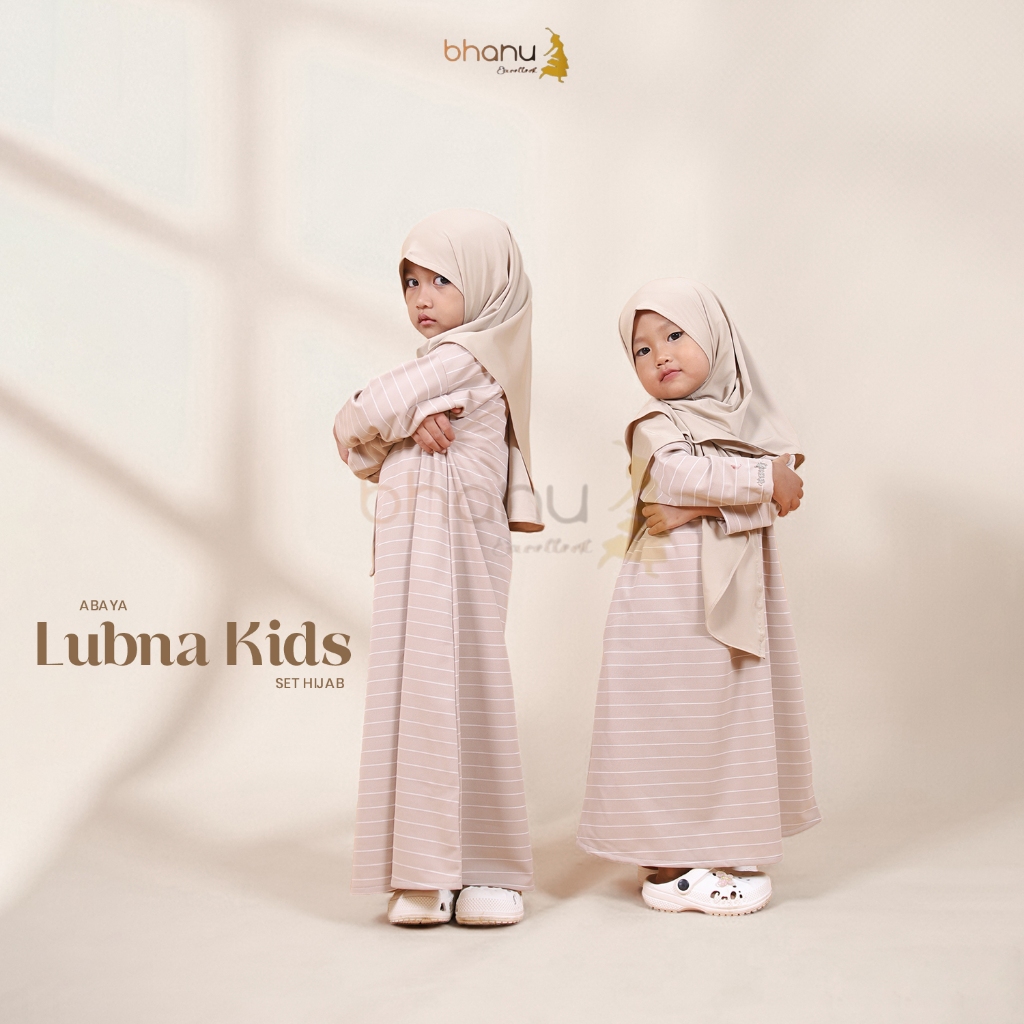 Bhanu - Lubna Kids Abaya Set Hijab Bahan Premium
