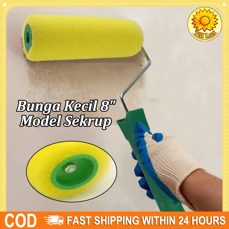 Roll Cat Motif Dinding 8 Inch - Spon Fleksibel Beragam Motif, Kuas Cat Renovasi Kantor/Rumah