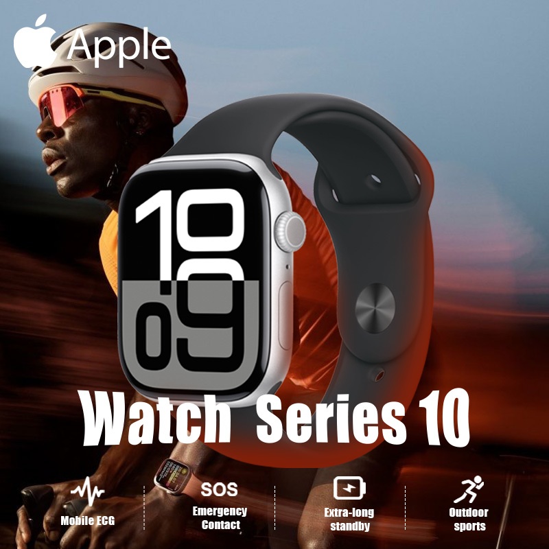 Original Smartwatch Apple Watch Series 10 With Sport Band 46 mm IP68 Tahan Air Jam Tangan Pintar AMO
