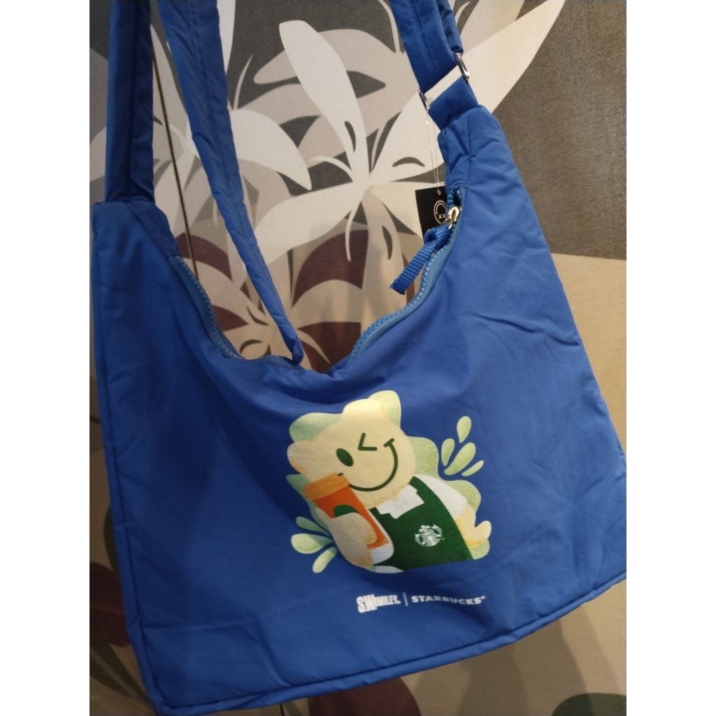Starbucks SMILEY Bag Blue Tas Biru