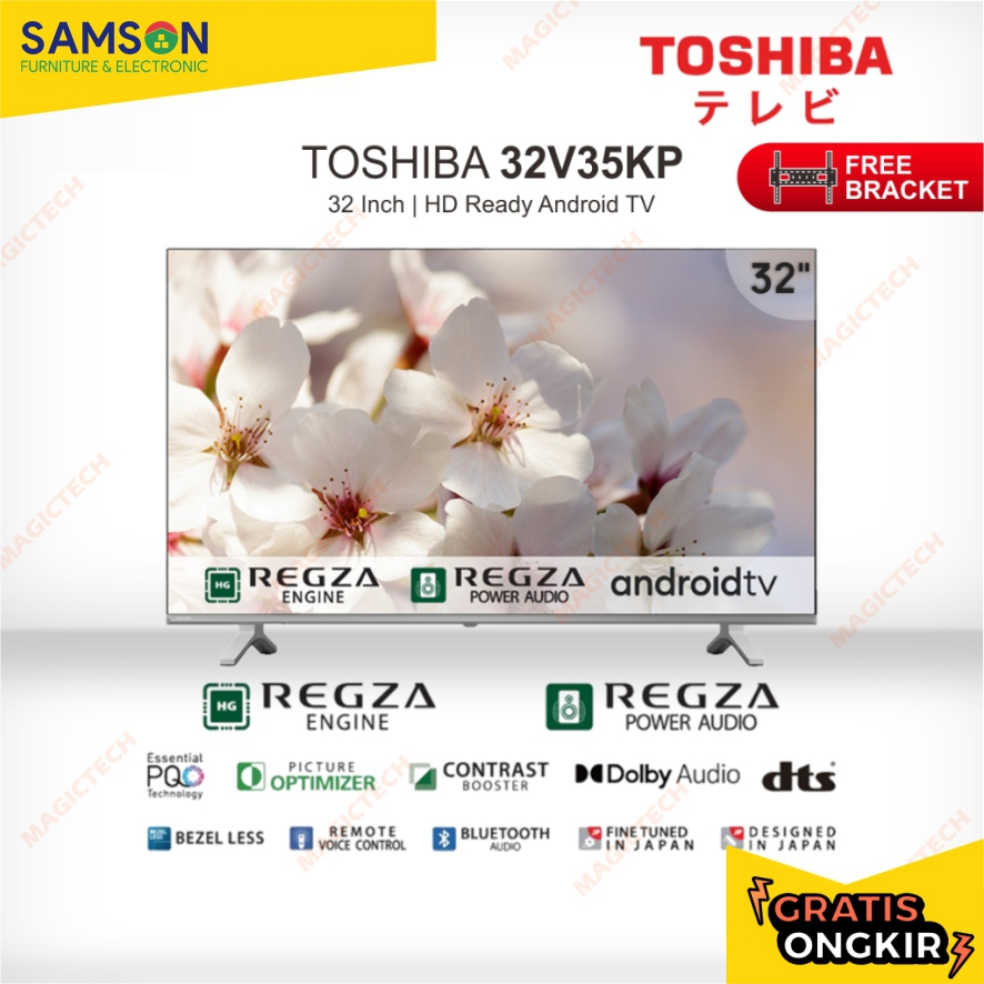 TV LED TOSHIBA 32 INCH / 32" 32V35KP HD ANDROID SMART TV DIGITAL DOLBY AUDIO