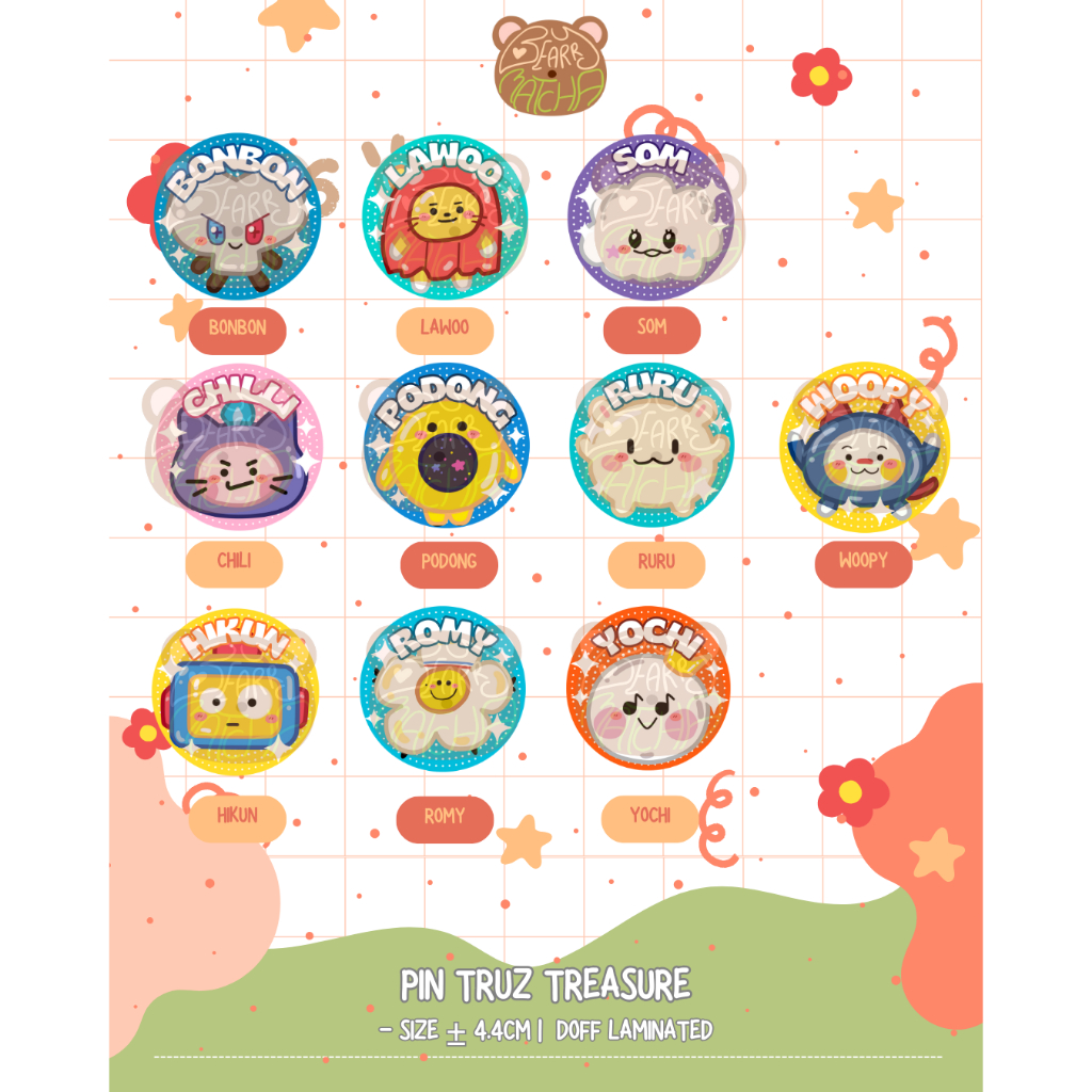 [READY STOCK] TREASURE - TRUZ Pin 4.4cm