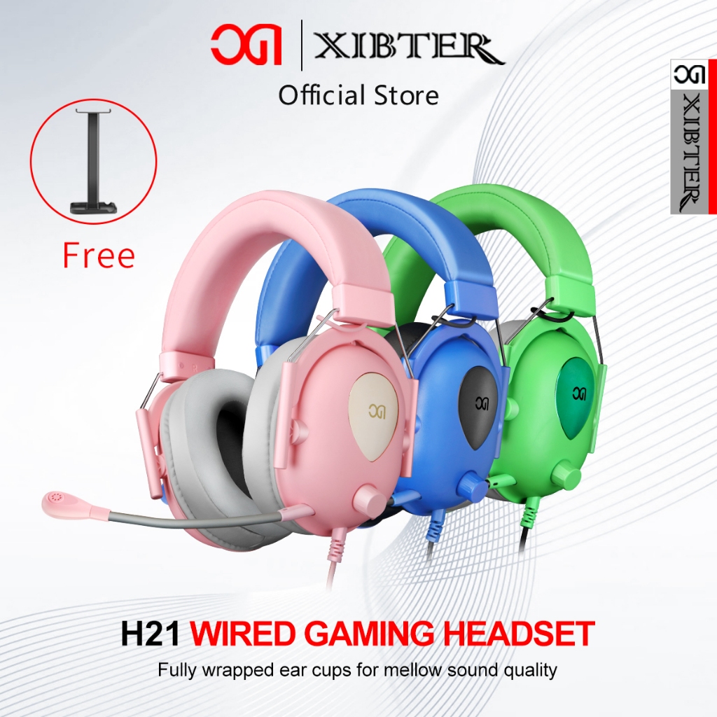 XIBTER H21 Headset gaming Surround 7.1 Headphone kabel henset bando PC/Mobile Pengiriman gratis