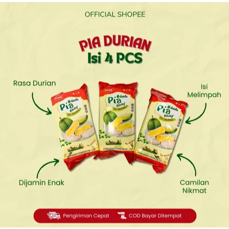 Pia Durian Banh Pia Chay 300gr ( Asli Durian Musang King )