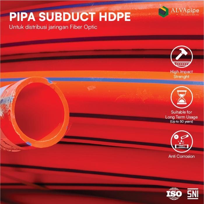 Pipa Telecommunication Subduct HDPE 40x33 mm Orange Strip Biru TERLARIS
