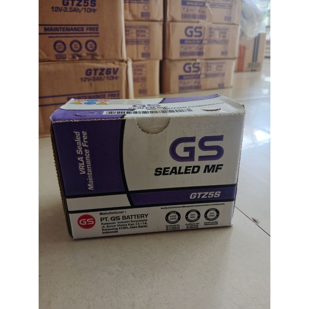 Aki GTZ5S 12V-3.5AH/10Hr GS Sealed MF