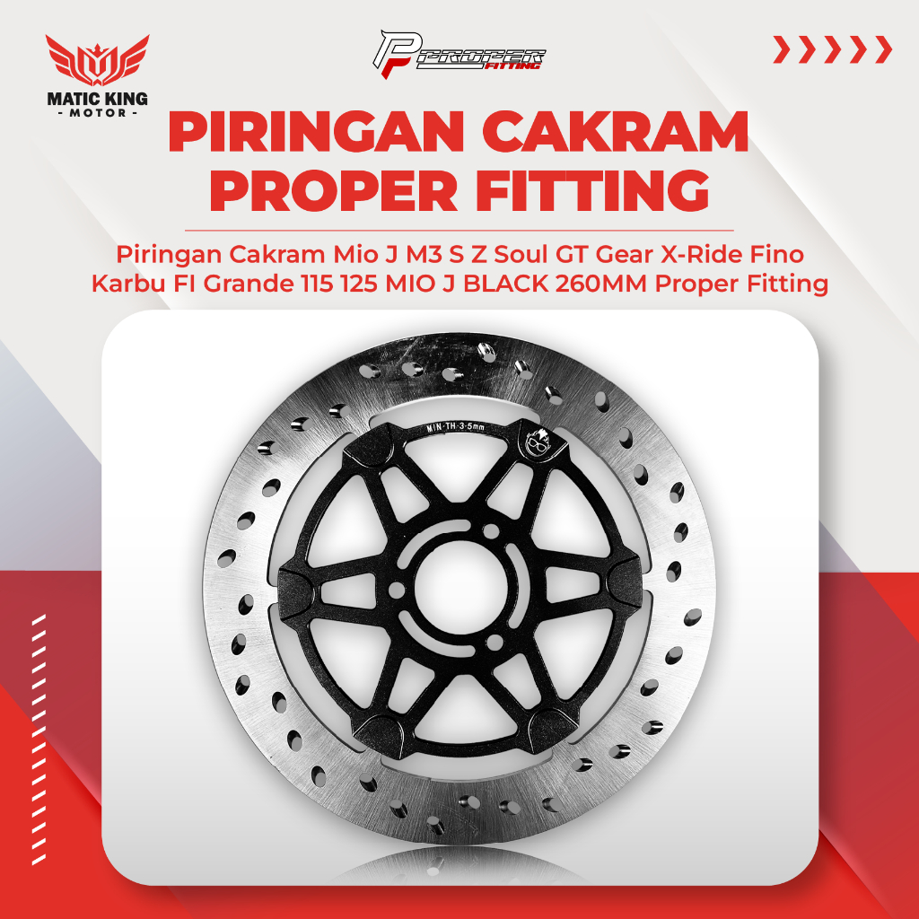 Piringan Cakram Disk Brake Floating 260mm Mio J M3 S Z Soul GT Fino 115 125 Karbu Fi Grande Black Hi