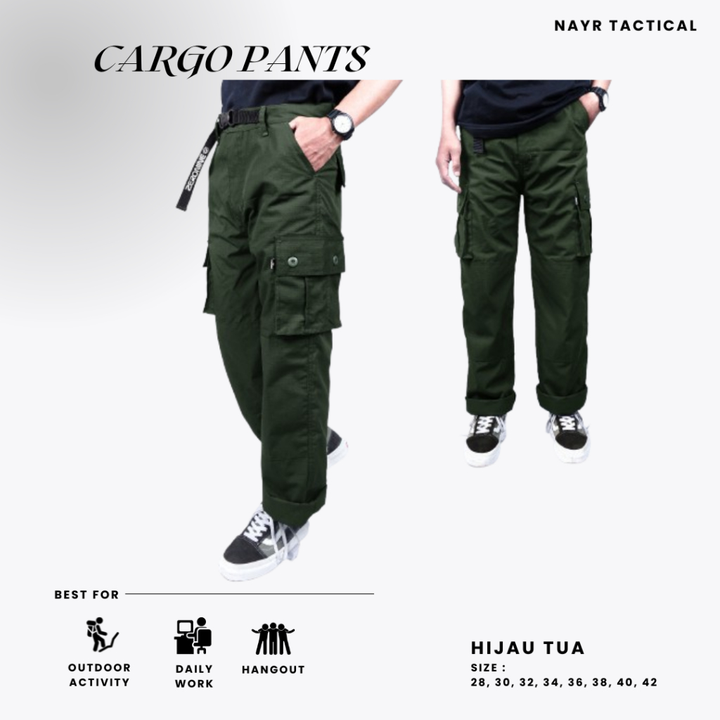 Celana Cargo Army Premium UNISEX | ZERONINE Celana Pria Cargo | ZERONINE Celana Regular Cargo | ZERO