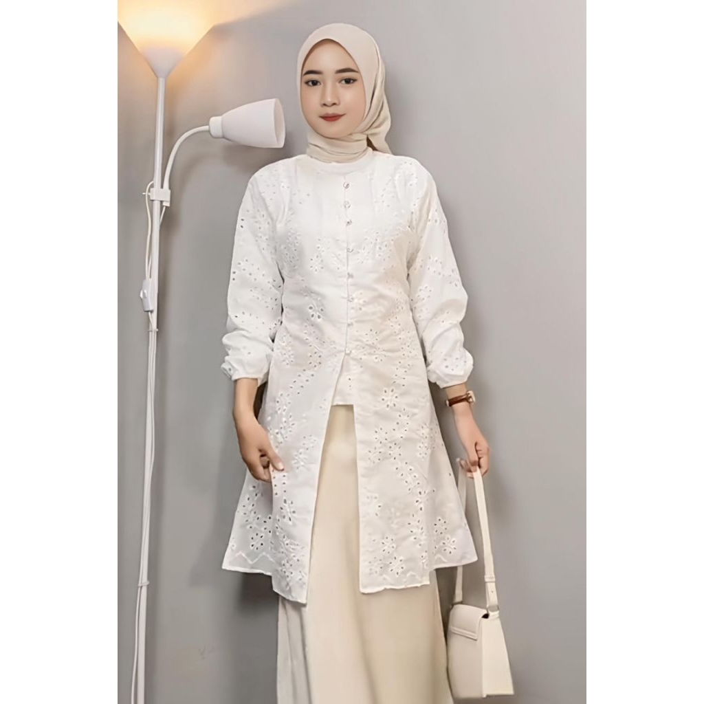 Chea Tunik Cotton Bordir / Tunik Katun Bolong