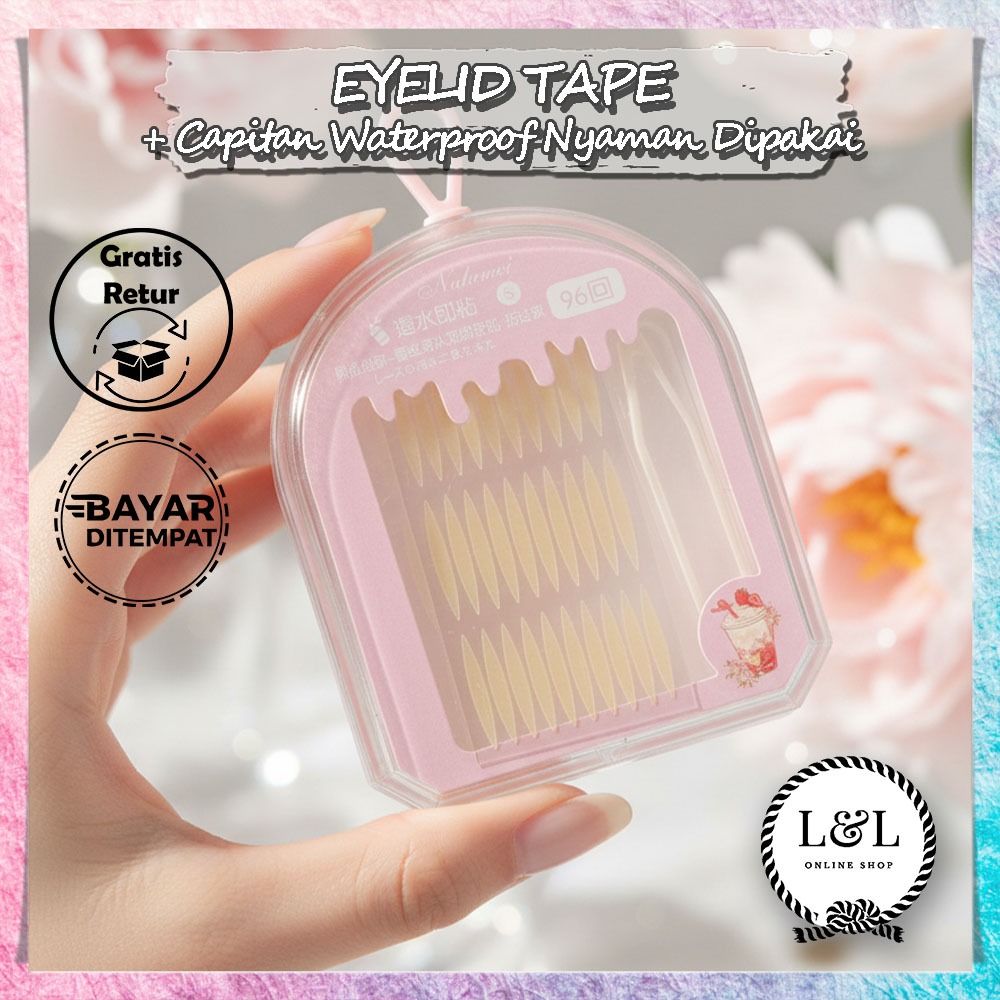Eyelid Tape Waterproof + Applicator Eyelid Tape Invisible Double Natural Eyelid Tape Praktis Cocok u