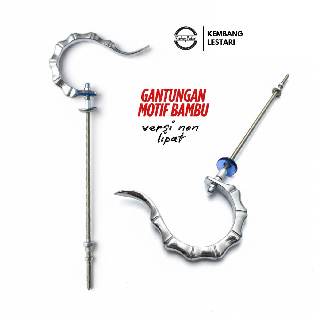 GANTUNGAN MOTIF BAMBU NON LIPAT STAINLESS SANGKAR BURUNG MURAI LOVEBIRD KOTAK PLECI BRANJANGAN