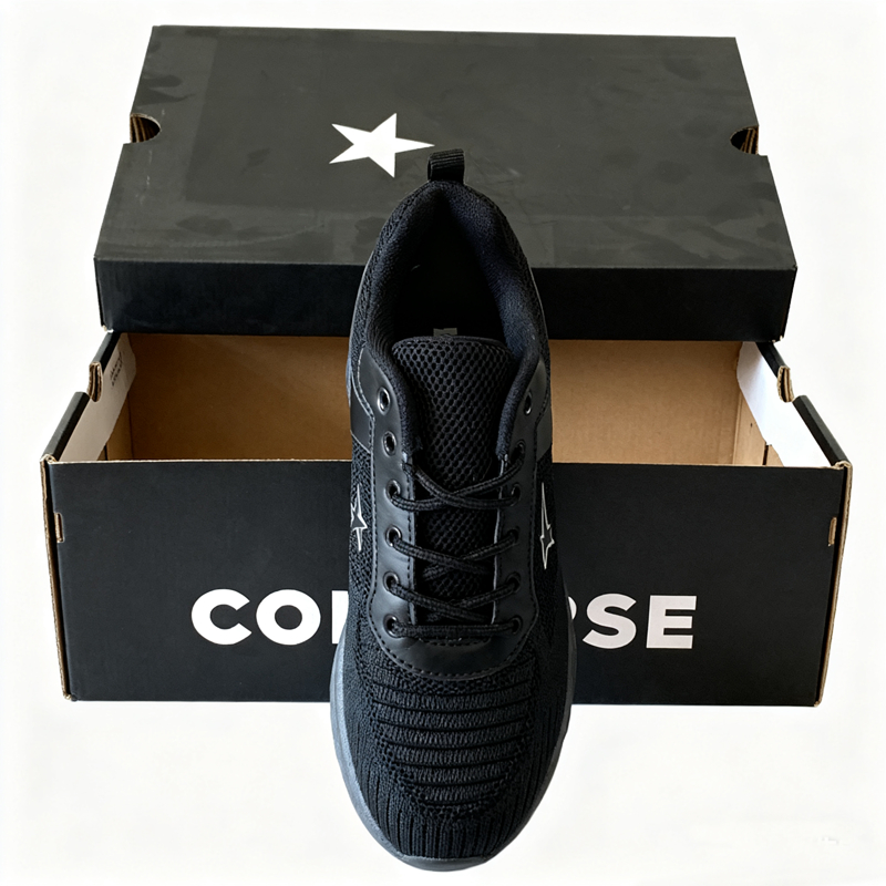 Sepatu lari penyerap goncangan untuk pria, sepatu olahraga jaring sol lembut, sepatu lari ringan ber