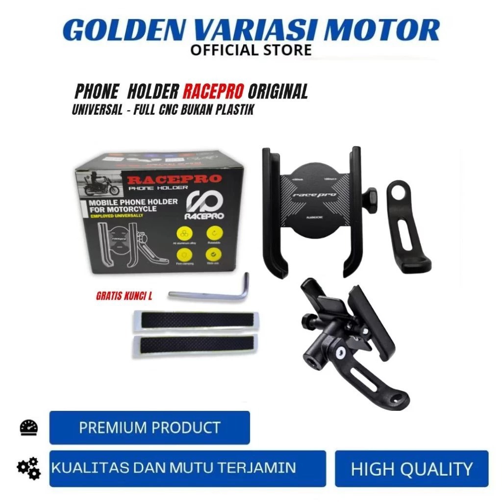 Holder Phone Holder Hp Sepeda Motor Alumunium Alloy Tempat Hp Dudukan Hp Sepeda Motor Holder vario b