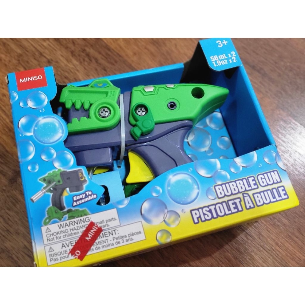 BUBBLE GUN MINISO PISTOL TEMBAK AIR DINOSAURUS 3D FIGURE INERTIAL DINO 3+ / MINISO 3D FIGURE INERTIA