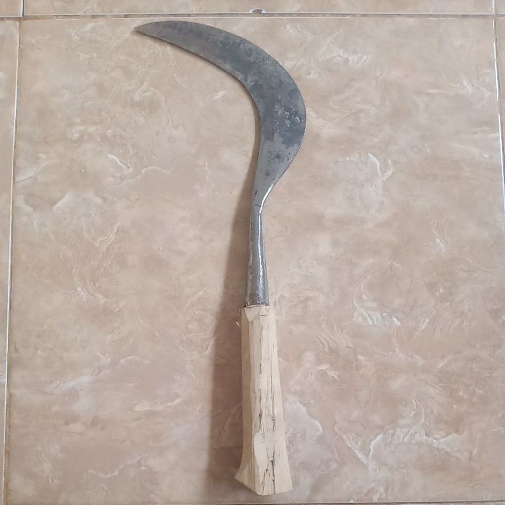 perkakas berkebun arit rumput asli madura baja isen tajam fuul