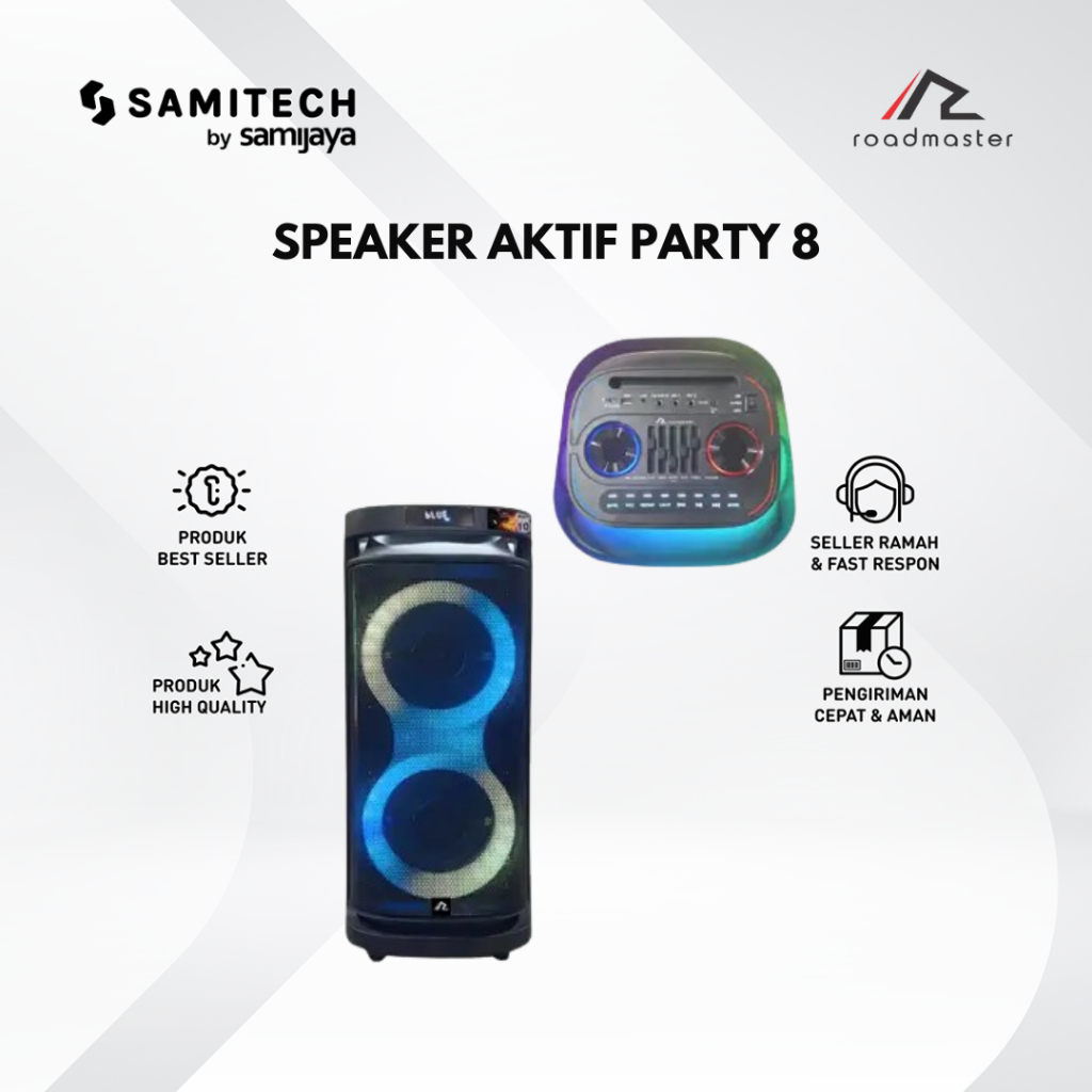 SPEAKER AKTIF ROADMASTER PARTY 8 PARTY BOX 8 inch Double Woofer