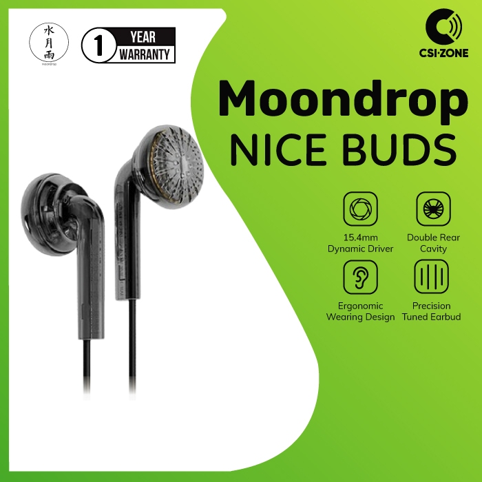 Moondrop NICEBUDS / NICE BUDS 15.4mm Dynamic Driver Flathead Earphone Earbud