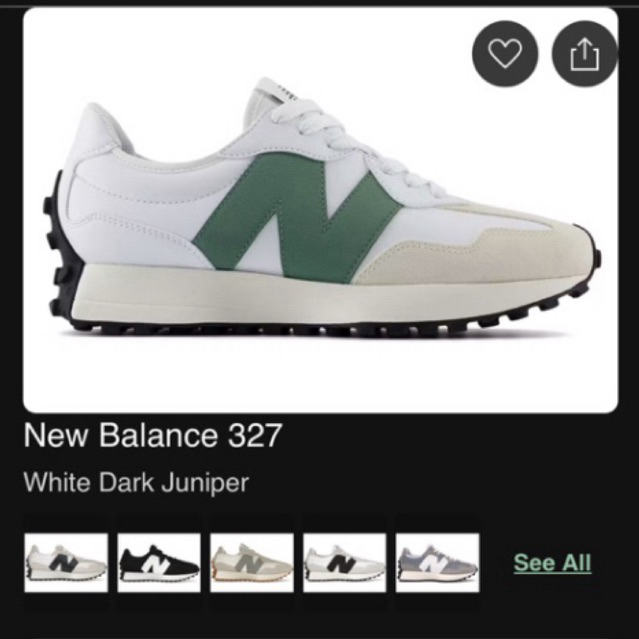 NB 327 White Dark Juniper preloved second