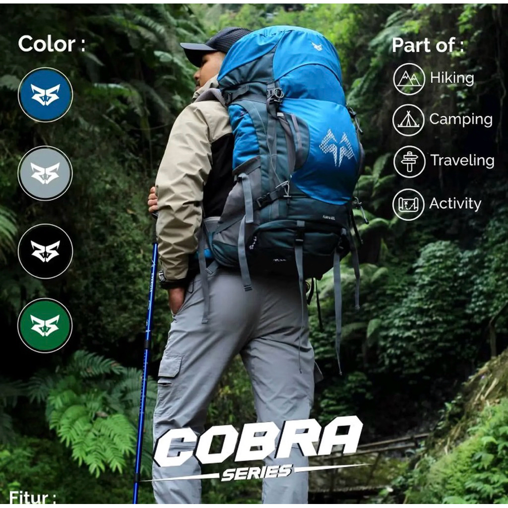 TAS GUNUNG/CARRIER 60L Reptil Adventure KOBRA Series