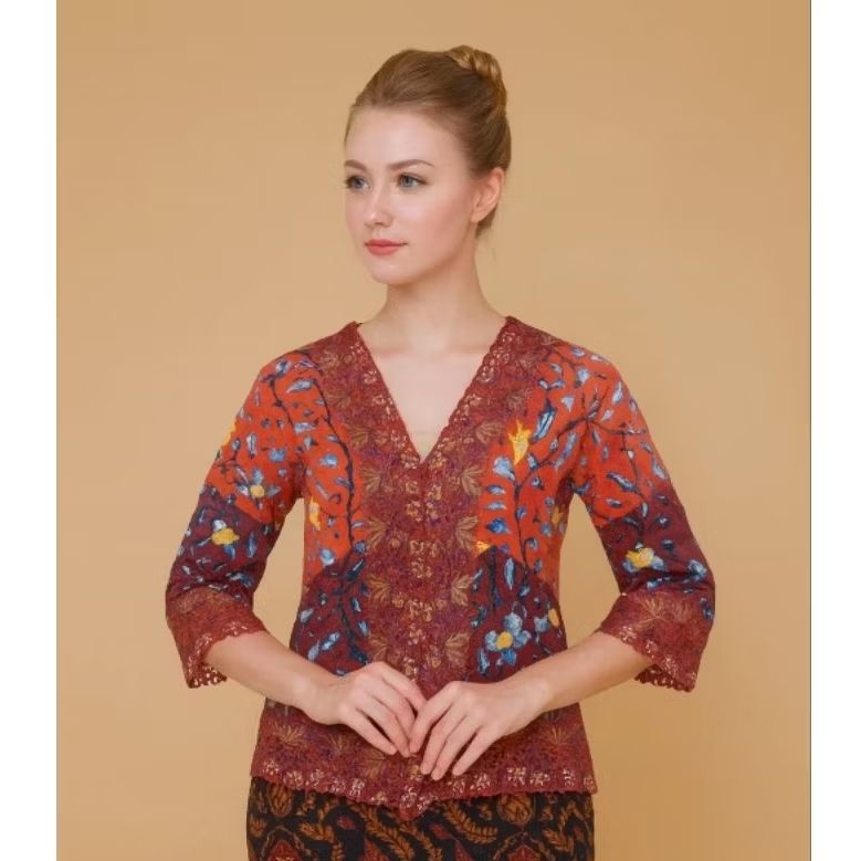 Atasan kebaya warna merah - Kebaya dewasa