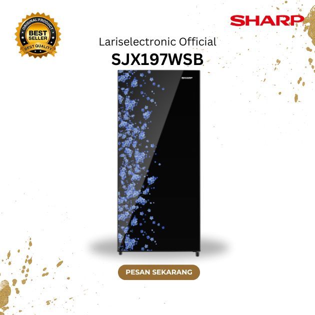 KULKAS SHARP 1 PINTU /DOUBLE FREEZER/MOTIF BUNGA/SJX197WSB/ORIGINAL/GARANSI RESMI