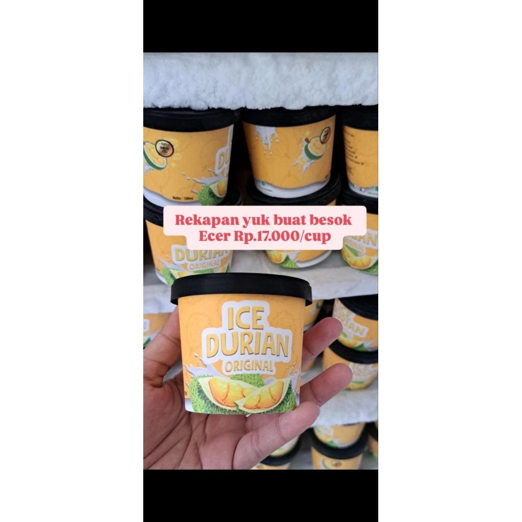 es krim durian original sumatra asli