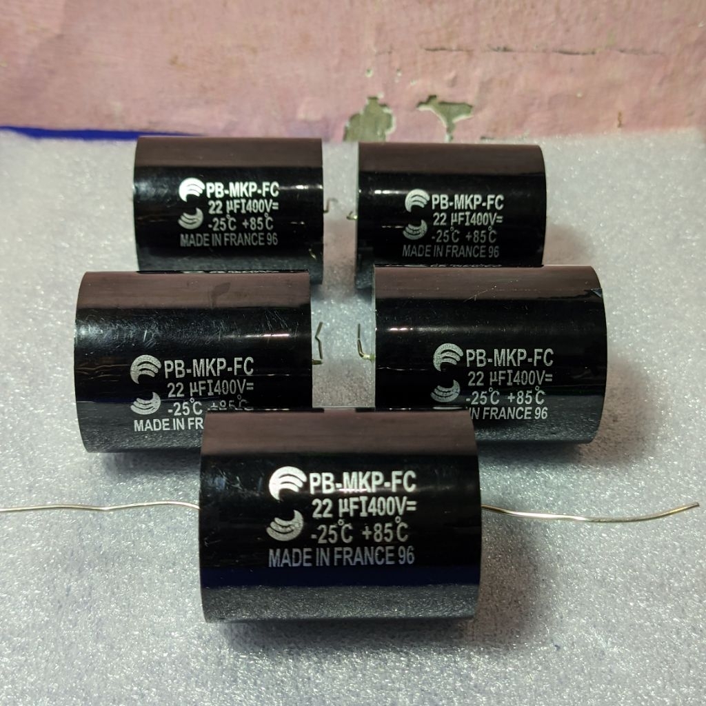 KAPASITOR AUDIO CAPACITOR SOLUN PB MKP 22uf/400v ORIGINAL FRANCE PB-MKP-FC 22uF/400V