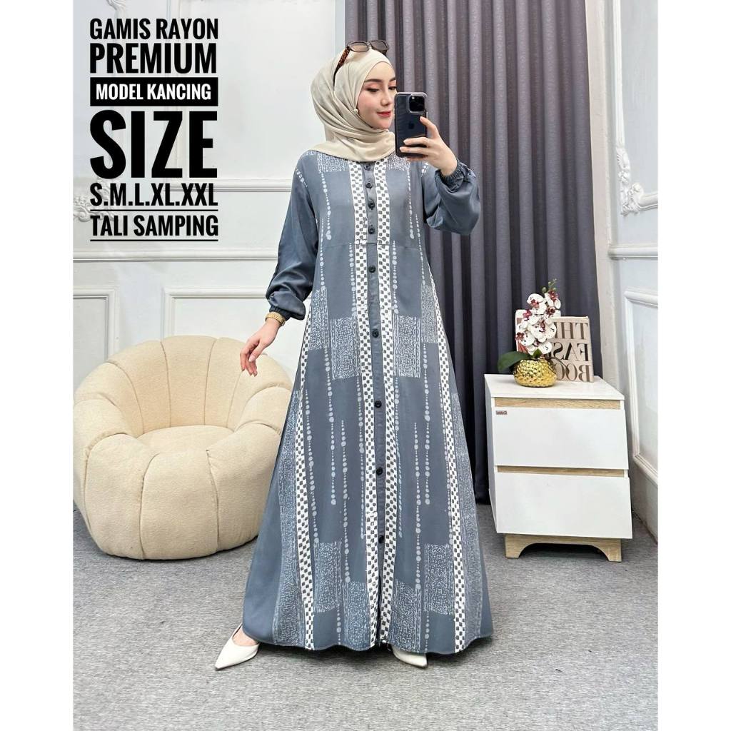 bestpromo batik usman - gamis twill rayon premium model kancing terbaru jumbo syari kekinian batik