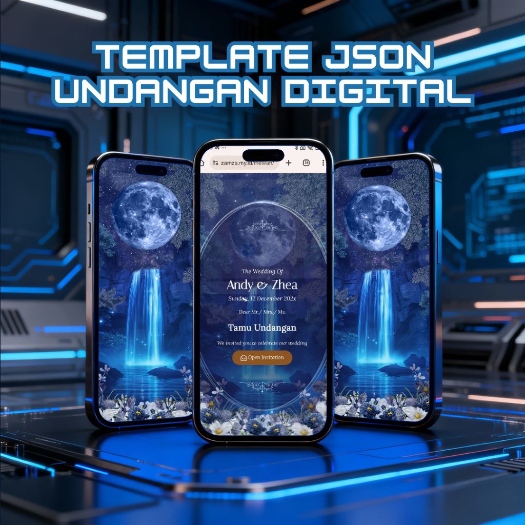 Template JSON Undangan Digital Pernikahan 3D Mewah
