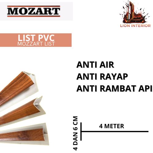 Perbatang  List Plafon PVC Doff Laminate Motif Kayu Surabaya