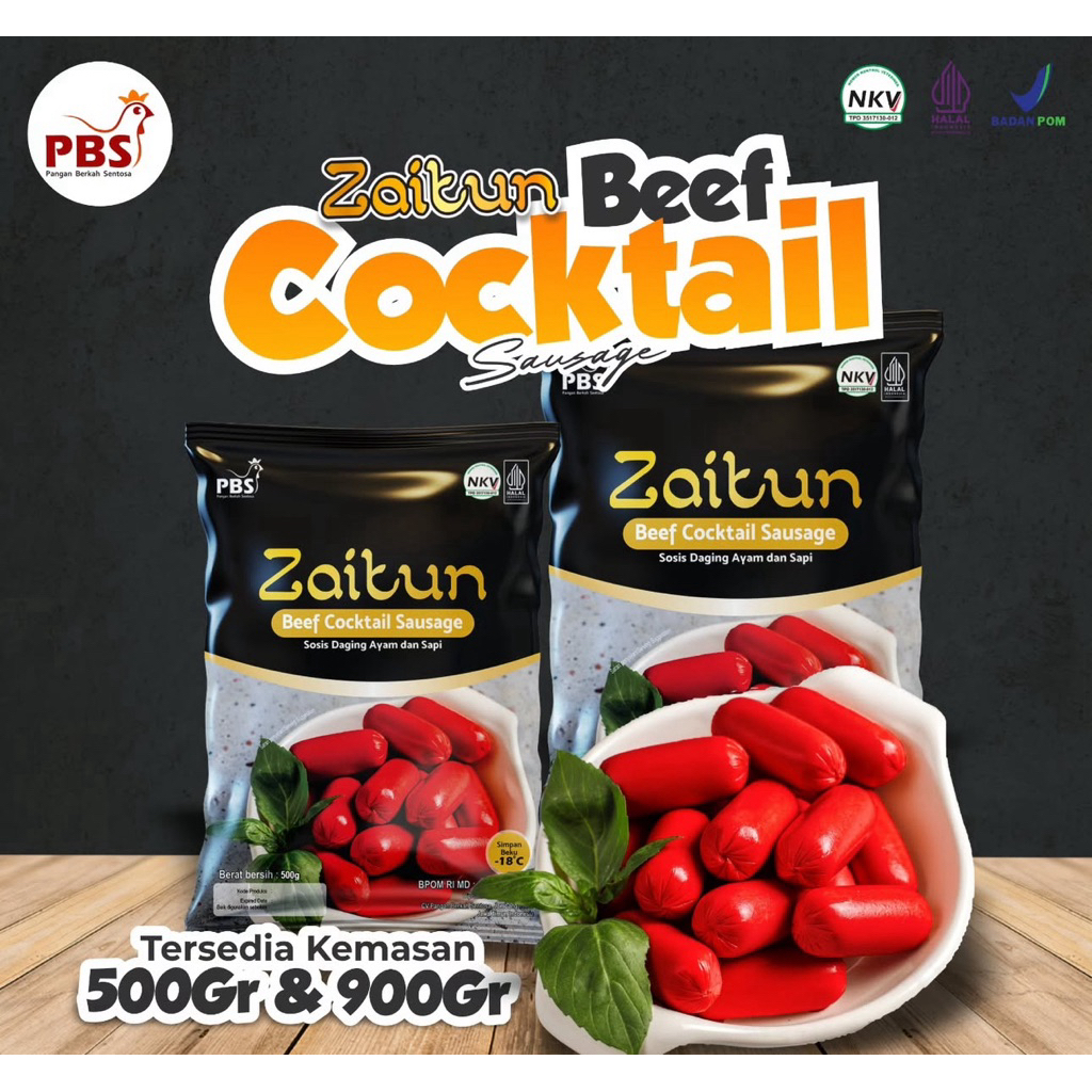 ZAITUN Sosis Beef Cocktail 900gr 500gr / sosis sapi / sosis merah / sosis zaitun